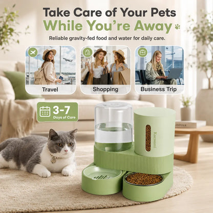 Gravity Pet Feeder and Water Dispenser