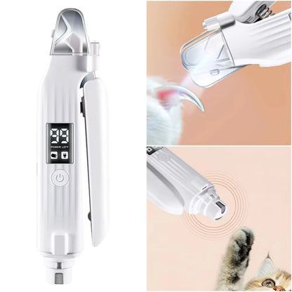 2 in 1 Electric Pet Nail Trimmer & Grinder with LED Light