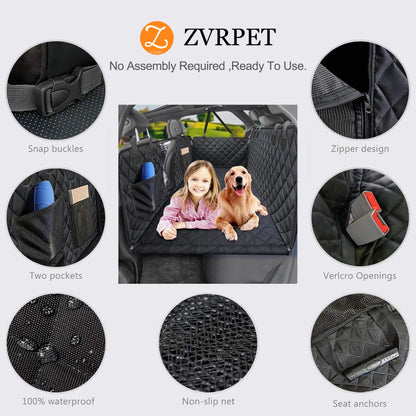 Waterproof Pet Car Hammock with Mesh Window
