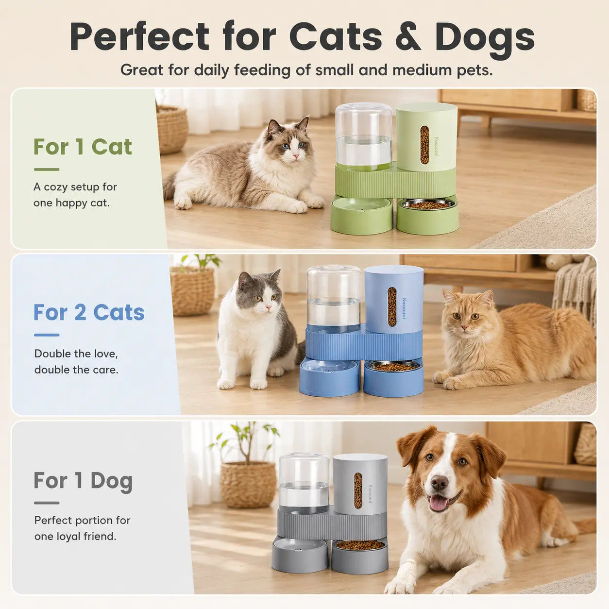 Gravity Pet Feeder and Water Dispenser