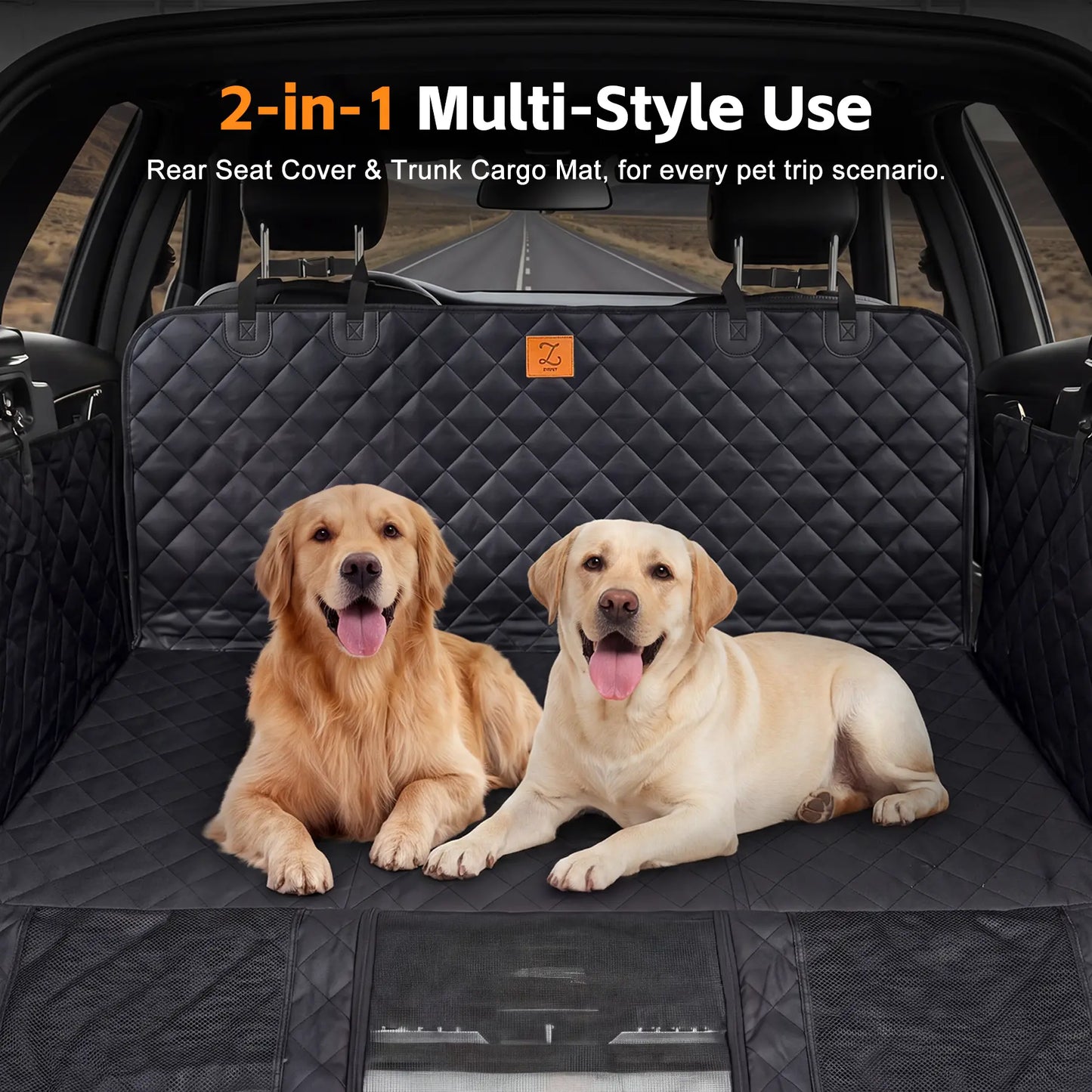 Waterproof Pet Car Hammock with Mesh Window